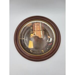 Norman Rockwell's 1976 "The Marriage License" Plate, Gorham numbered & Framed